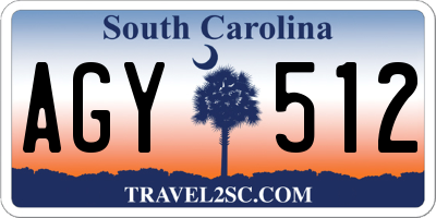 SC license plate AGY512
