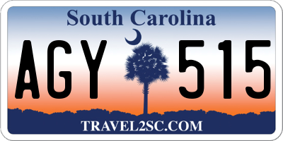 SC license plate AGY515