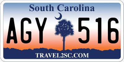 SC license plate AGY516