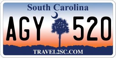 SC license plate AGY520
