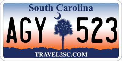 SC license plate AGY523