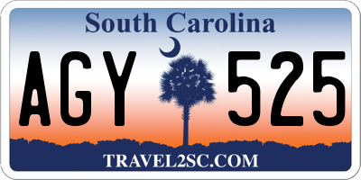 SC license plate AGY525