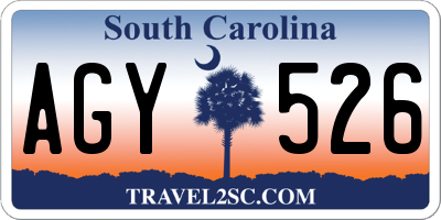 SC license plate AGY526