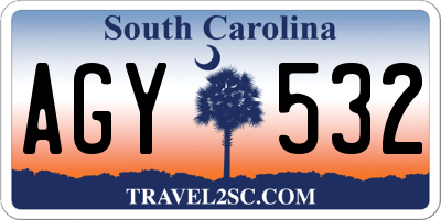 SC license plate AGY532