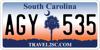 SC license plate AGY535