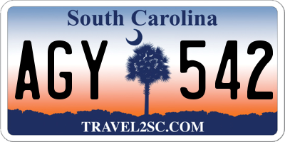 SC license plate AGY542