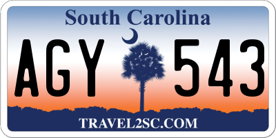 SC license plate AGY543