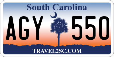 SC license plate AGY550