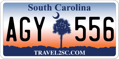 SC license plate AGY556