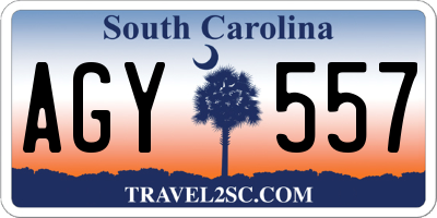 SC license plate AGY557