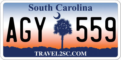SC license plate AGY559