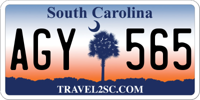 SC license plate AGY565