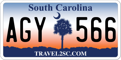 SC license plate AGY566