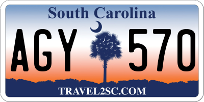 SC license plate AGY570