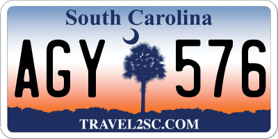 SC license plate AGY576