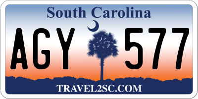 SC license plate AGY577