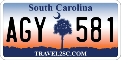 SC license plate AGY581