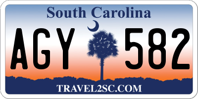 SC license plate AGY582