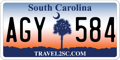 SC license plate AGY584