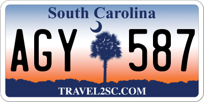SC license plate AGY587