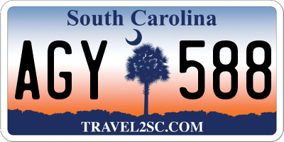 SC license plate AGY588