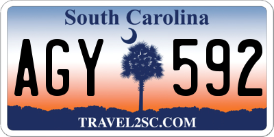 SC license plate AGY592
