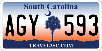 SC license plate AGY593