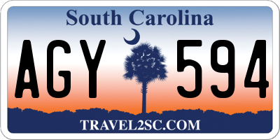SC license plate AGY594