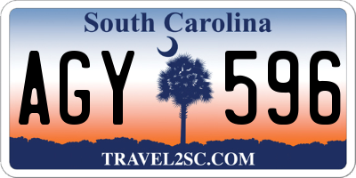 SC license plate AGY596