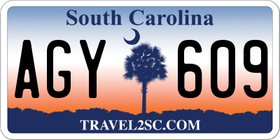 SC license plate AGY609