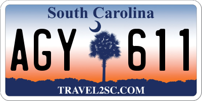 SC license plate AGY611
