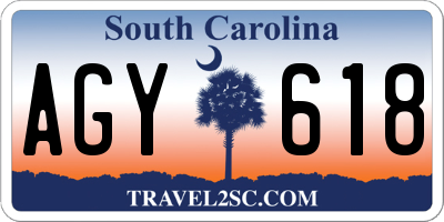 SC license plate AGY618