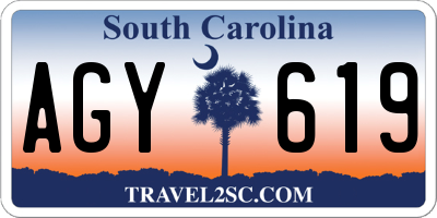 SC license plate AGY619