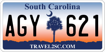 SC license plate AGY621