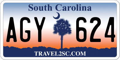 SC license plate AGY624