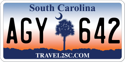 SC license plate AGY642
