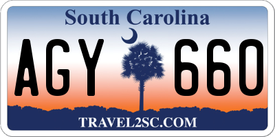 SC license plate AGY660