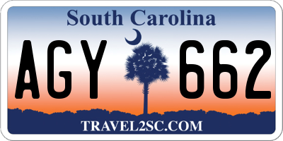 SC license plate AGY662
