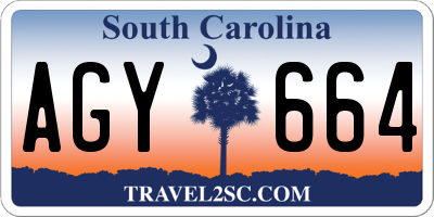 SC license plate AGY664