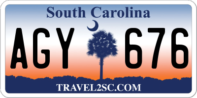 SC license plate AGY676