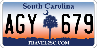 SC license plate AGY679