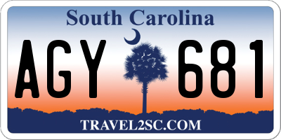 SC license plate AGY681