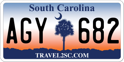 SC license plate AGY682