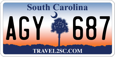 SC license plate AGY687