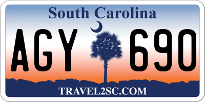 SC license plate AGY690