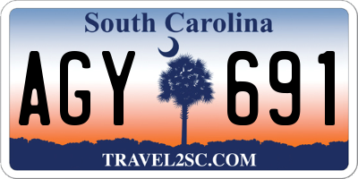 SC license plate AGY691