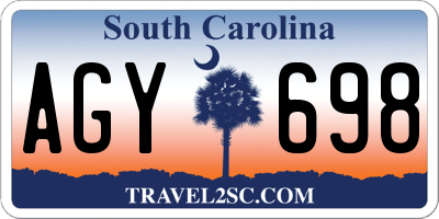 SC license plate AGY698