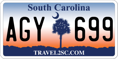 SC license plate AGY699