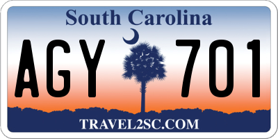 SC license plate AGY701