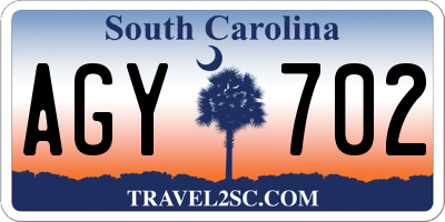 SC license plate AGY702